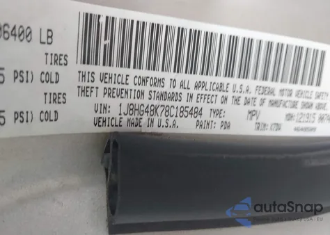 2008 Jeep Commander Sport from USA, damaged, VIN 1J8HG48K78C185484